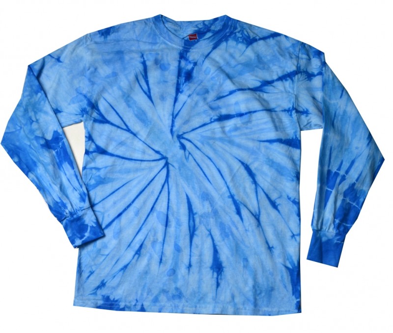 Baby Blue Spiral Tie Dye Long Sleeve T-Shirt â Tie Dye Space