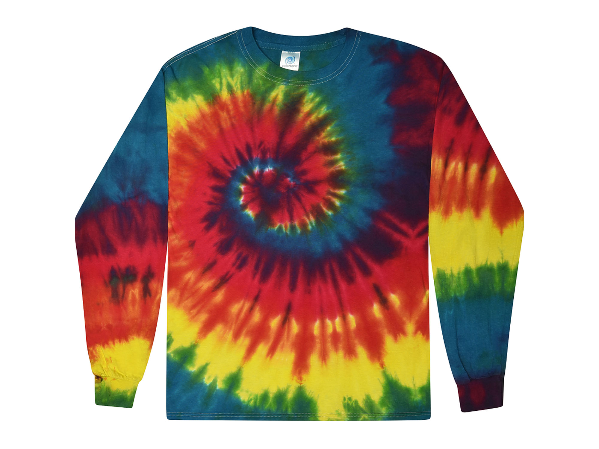 Tie Dye Kids Long Sleeve 3T T-shirt, Rainbow, 100% Cotton 
