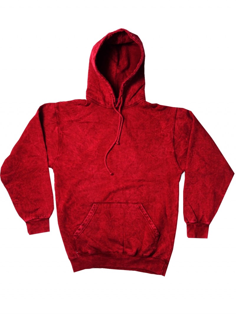 Red acid wash hoodie Clearance