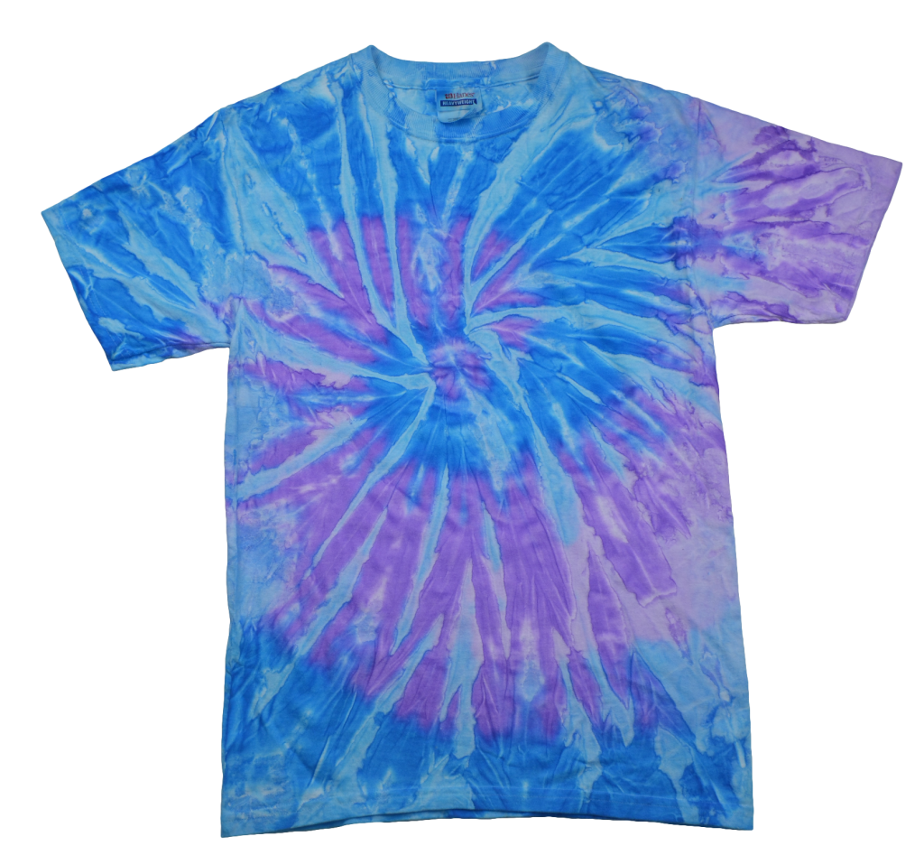 Blue and Lavender Spiral Tie Dye T-Shirt - Tie Dye Space