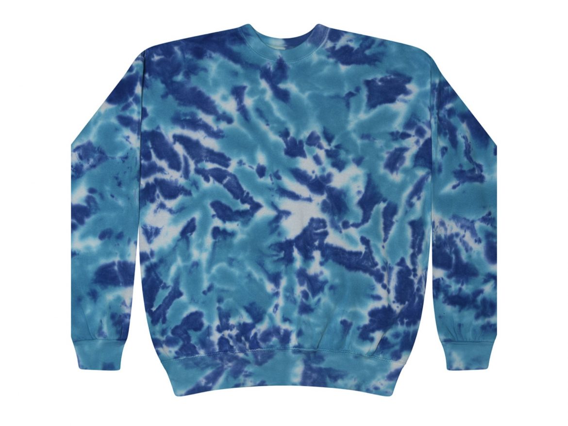 Multi-blue Tie-Dye Crewneck Sweatshirt Adult - Tie Dye Space