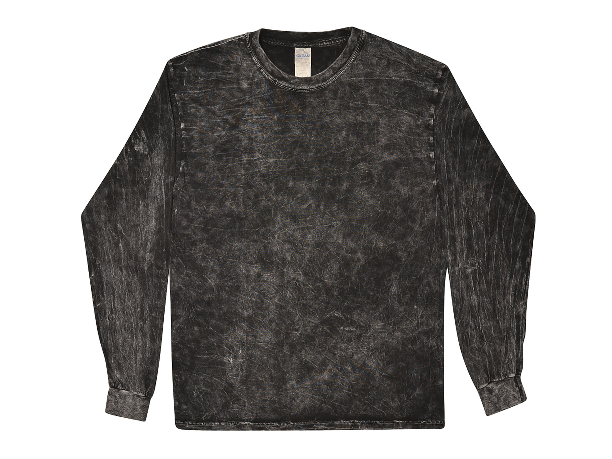 Black Vintage Mineral Wash Long Sleeve T-shirt - Tie Dye Space